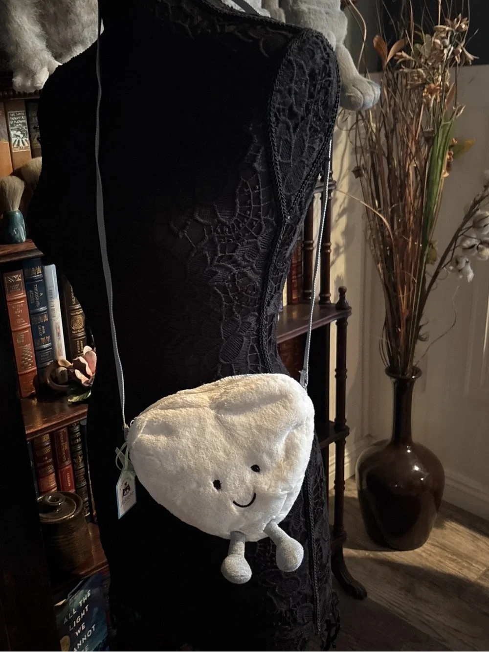 RETIRED Jellycat Amuseables CREAM HEART Bag Authentic US seller NWT crossbody